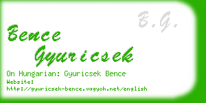 bence gyuricsek business card